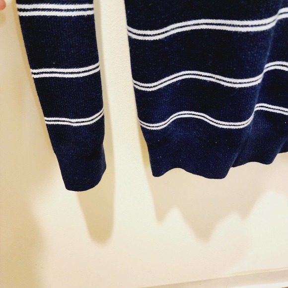 Men's NAUTICA Luxury Performance Navy Stripe Crew Neck Sweater Size XL - Picture 3 of 9
